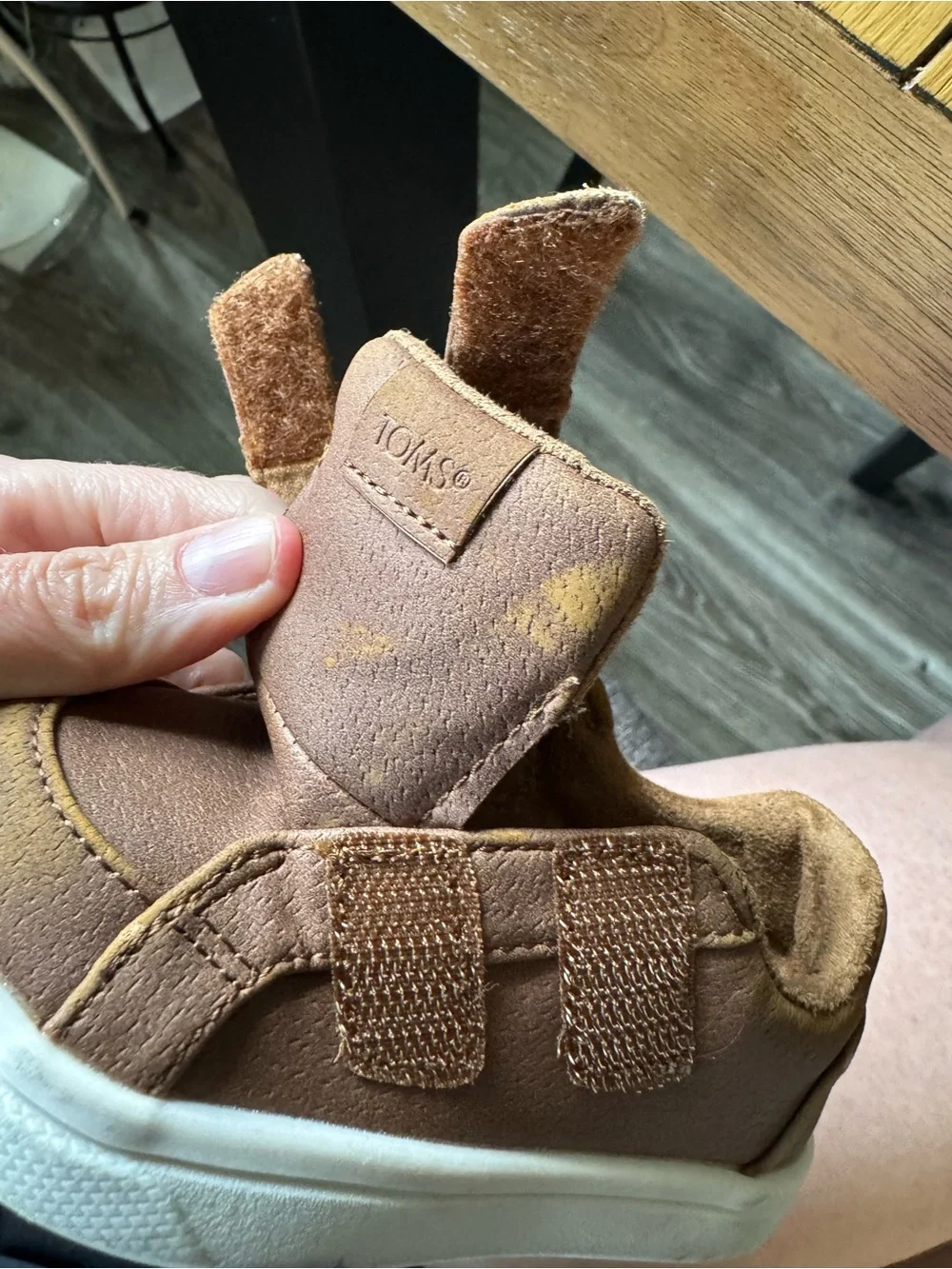 Toms Brown Cruz Double Strap Velcro Toddler Sneaker